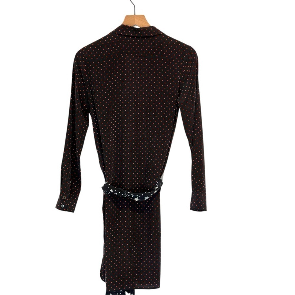 Equipment Kate Moss 100% Silk Shirt Dress, Black With Red Polka Dots, Size XS - Picture 4 of 16